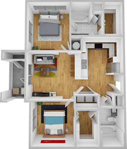 Two Bedroom / Two Bath 916 Sq. Ft.*